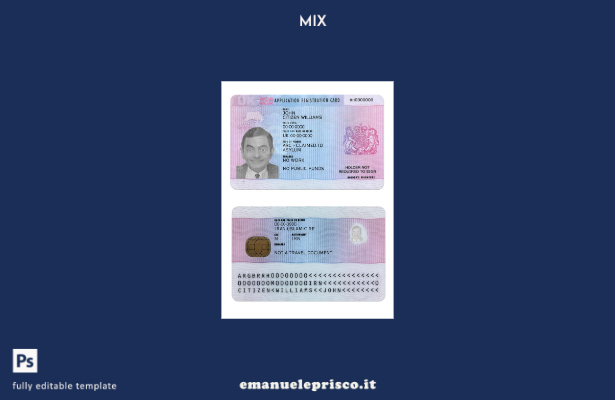 modello di scheda di registrazione della domanda del Regno Unito in stile verifi